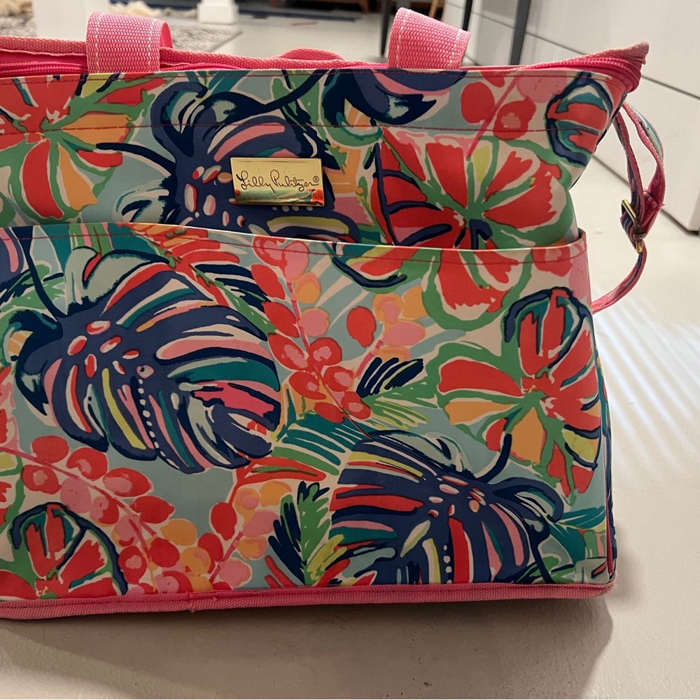 Lilly Pulitzer Pink and Green Tropical Tote